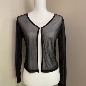 Medium Black Evolution Stretch Sheer Cardigan